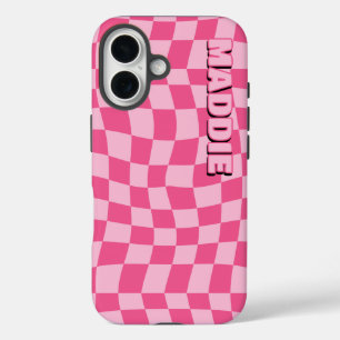 Preppy Pink Geometric iPhone 16 Case