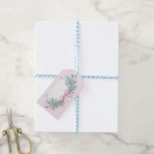 Preppy Pink Gingham Grandmillennial Gift Tags