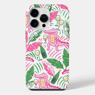 Preppy Pink Green Alligator Wine  iPhone 14 Pro Max Case