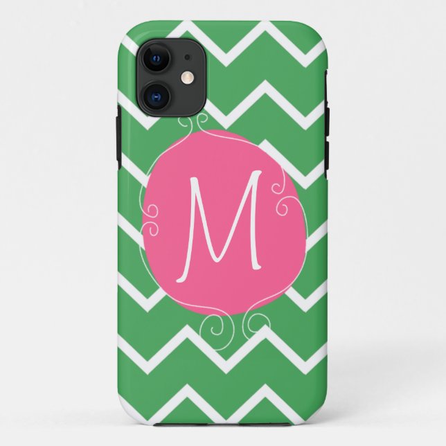 Preppy Pink Green Case -Mate iPhone 5 Mally Mac (Back)
