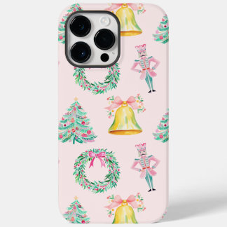 Preppy Pink & Green Christmas Nutcracker Print Case-Mate iPhone 14 Pro Max Case