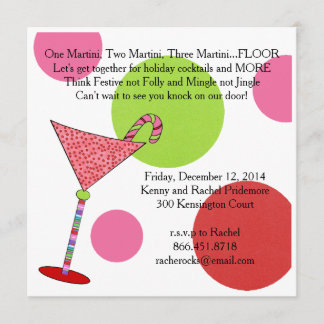 Preppy Pink Green Jingle Mingle Christmas Party Invitation