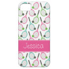 Preppy Pink Green Teal Tennis Pattern Personalized