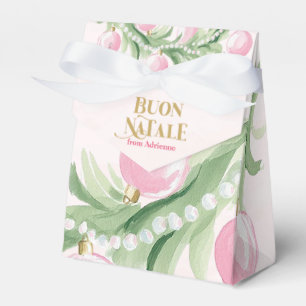 Preppy Pink Ornament Buon Natale Favor Box