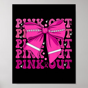 Preppy Pink Out Footll Tackle Breast Cancer Awaren Poster