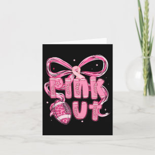 Preppy Pink Out Tackle Footll Breast Cancer Awaren Card