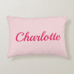 Preppy Pink Personalized Name Dorm Room Pillow<br><div class="desc">Preppy Pink Personalized Name Dorm Room Pillow – Custom College Dorm Decor Create a stylish and personalized dorm space with this Preppy Pink personalized name pillow, designed to add a soft feminine touch to any college dorm room or bedroom. Featuring a clean blush pink background with a bold script name...</div>