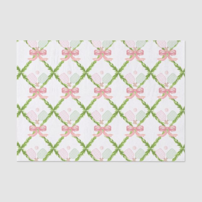 Preppy Pink Pickleball Paddle Tissue Paper (Front)