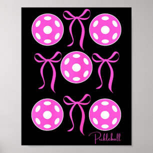 Preppy pink pickleball shirt girls love playing poster