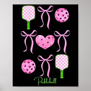 Preppy pink pickleball shirt girls love playing poster