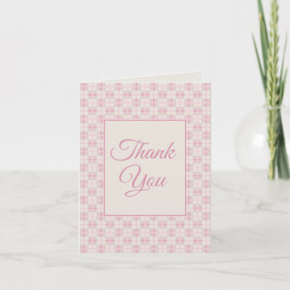 Preppy Pink Plaid Baby Shower Thank You Card
