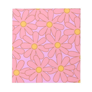 Preppy Pink Purple Floral Simple Flower Pattern Notepad