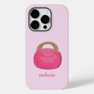 Preppy Pink Purse Personalized Case-Mate iPhone 14 Pro Case