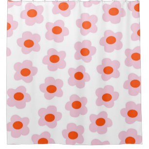 Preppy Pink Red Hippie Flower Pattern