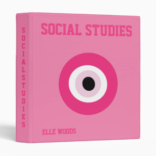 Preppy Pink School Subject Binder