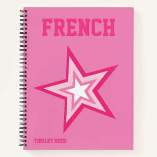Preppy Pink School Subject Notebook