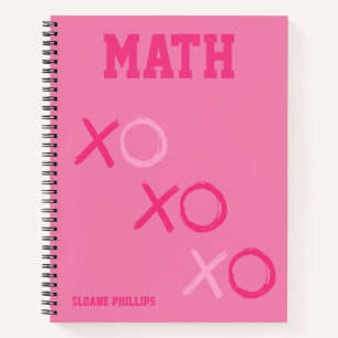 Preppy Pink School Subject Notebook