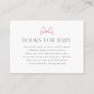 Preppy Pink Striped Bow "Books for Baby" Girl Card