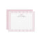 Preppy Pink Striped Bow Personalized Note Cards