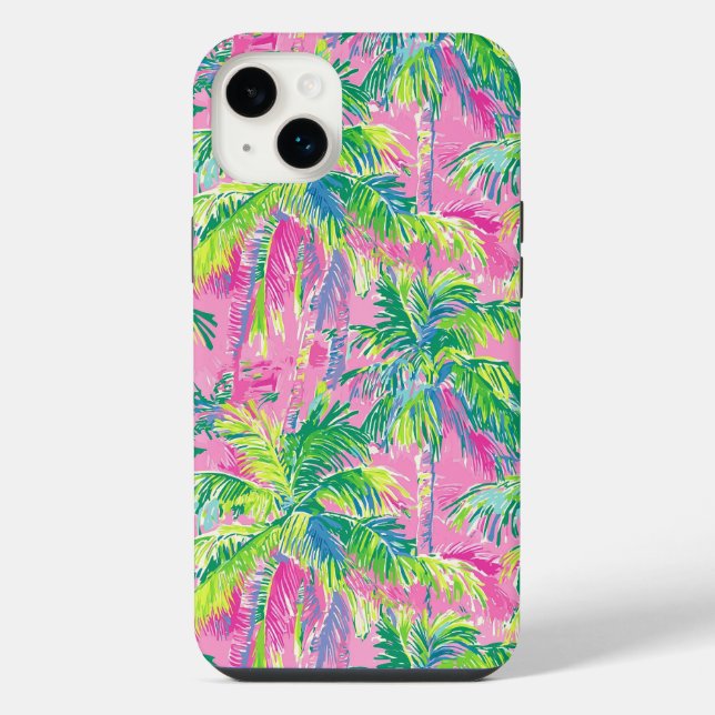 Preppy Pink Tropical  iPhone Case (Back)