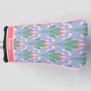 Preppy Pink Tulips Golf Head Cover for her