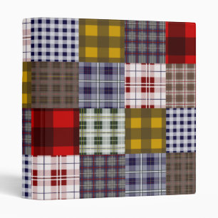 Preppy Plaid Patchwork Design Binder