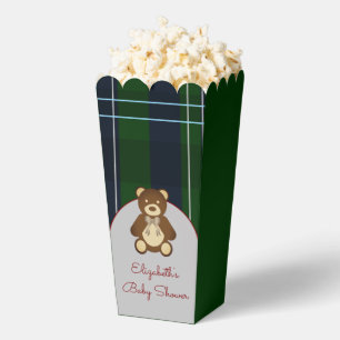 Preppy Plaid Teddy Bear Baby Shower Favor Box