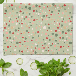 Preppy Polka Dot Christmas Fun Holiday Kitchen Towel