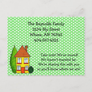 Preppy Polka Dot House New Address Moving Card