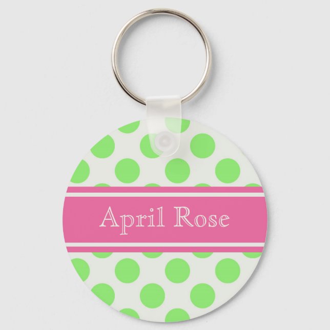 Preppy Polka Dot Keychain (Front)