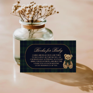 Preppy Polo Teddy Bear Baby Shower Books for Baby Enclosure Card