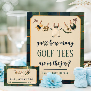 Preppy Polo Teddy Bear Baby Shower Guessing Game Enclosure Card