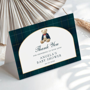 Preppy Polo Teddy Bear Baby Shower Thank You Enclosure Card