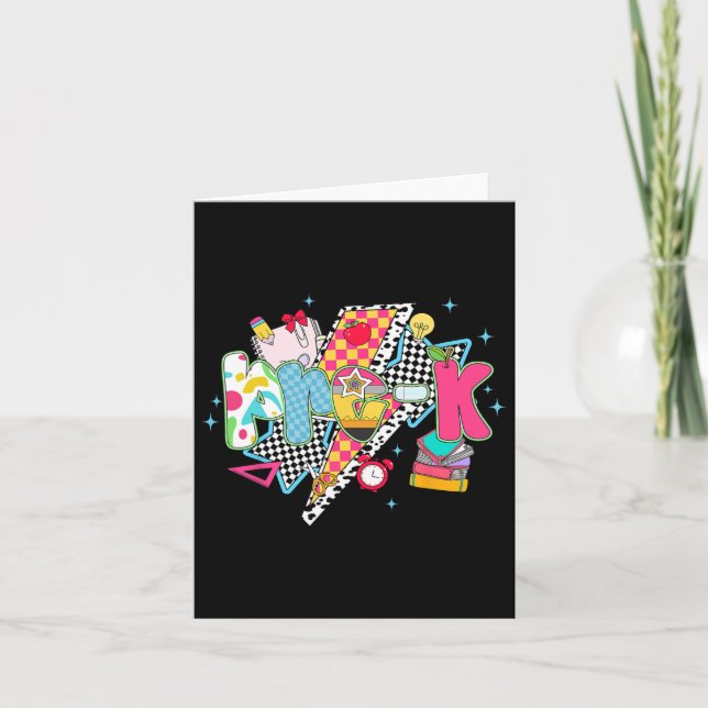 Preppy Pre-k Dream Team Preschool Back To School T Card (Front)