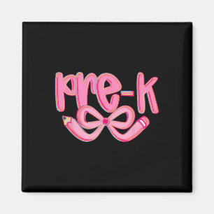 Preppy Preschool Back To School Coquette Bow Teach Magnet