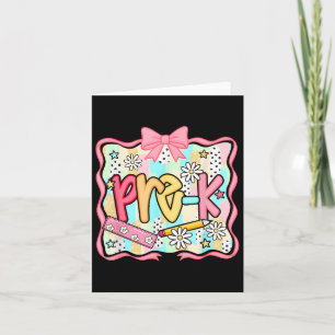 Preppy Preschool Coquette Bow Back To School Teach Card