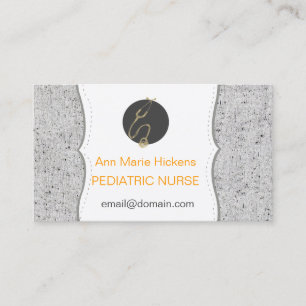 Preppy Promotional Networking Pediatric Nurse Business Card