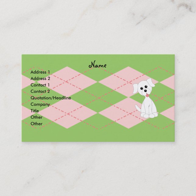 Preppy Puppy Business Card (Front)