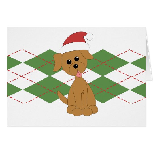 Preppy Puppy Christmas Card