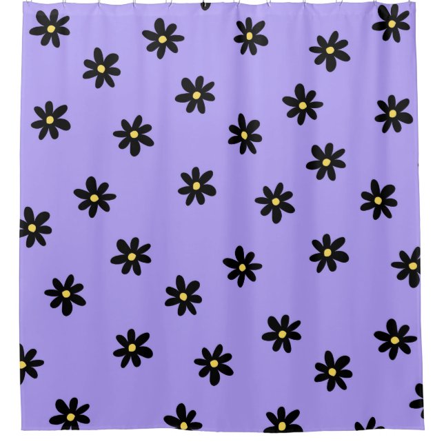 Preppy Purple Black Floral Simple Flower Pattern (Front)