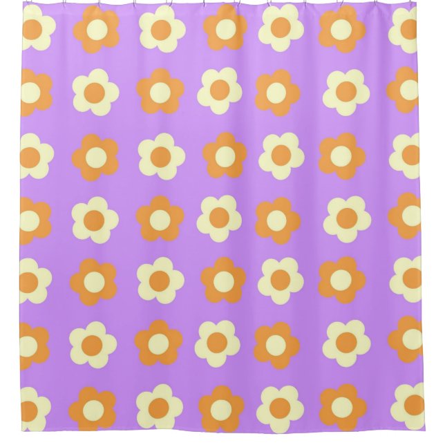 Preppy Purple Orange Floral Simple Flower Pattern (Front)