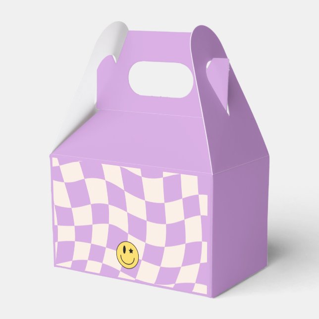 Preppy Purple Retro Y2K Smile Birthday Favour Box (Back Side)