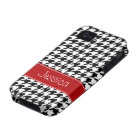 Preppy Red and Black Houndstooth Personalized