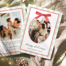 Preppy Red & Green Whimsical Bow