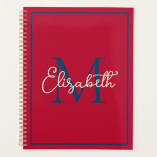 Preppy Red Navy bleu et crème Monogramme