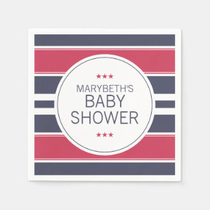 Preppy Red, White & Blue  Baby Shower Napkins