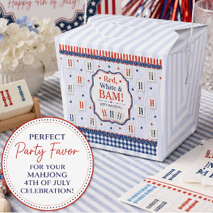 Preppy Red White Blue Mahjong 4th of July Favor Box