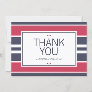 Preppy Red, White & Blue Thank You Card