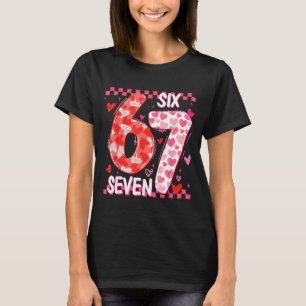 Preppy Retro Coquette Bow 6 7 Six Seven Love Valen T-Shirt
