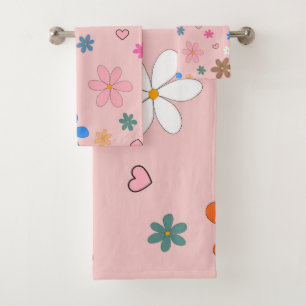 Préppy rose coloré Flower Heart Y2K Motif